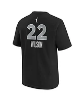 Nike Big Boys and Girls A'ja Wilson Black Las Vegas Aces Explorer Edition Name Number T-Shirt