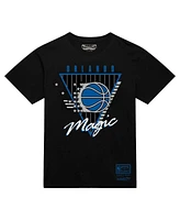 Mitchell & Ness Men's Black Orlando Magic Worldwide Collection Tri-Logo T-Shirt