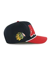 '47 Brand Men's Black/Red Chicago Blackhawks Dropshadow Rope Hitch Adjustable Hat