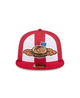 New Era Men's Red Fort Wayne Tin Caps Theme Nights 59FIFTY Fitted Hat