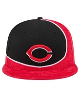 New Era Men's Red/Black Cincinnati Reds Retro Split Corduroy Snapback Hat