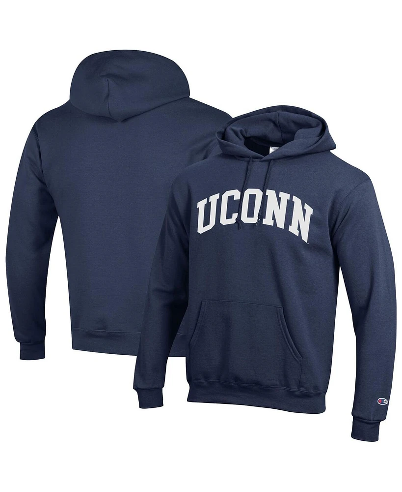 Champion Men's Navy UConn Huskies Basic Arch Fleece Pullover Hoodie