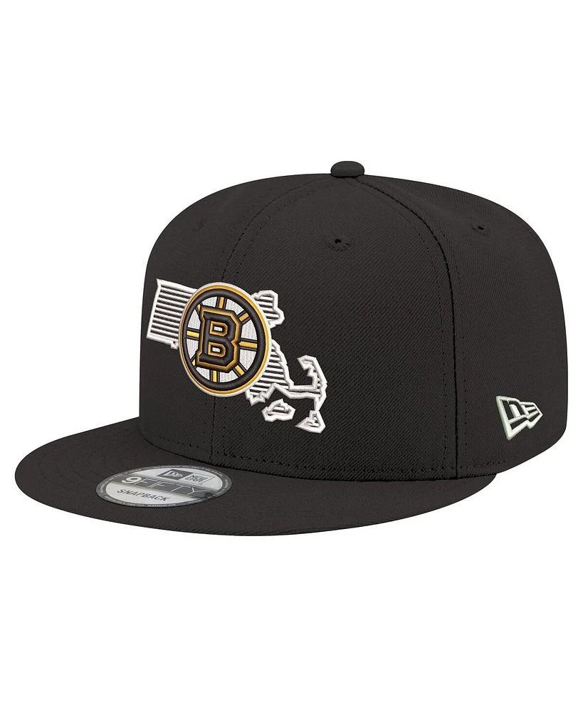 New Era Men's Black Boston Bruins State Pride 9FIFTY Snapback Hat