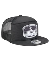 New Era Men's Black Chicago White Sox Split Panel 9FIFTY Trucker Snapback Hat