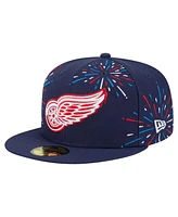 New Era Men's Navy Detroit Red Wings Americana Fireworks 59FIFTY Fitted Hat