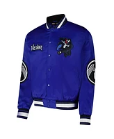 Chalk Line Men's Blue Venom Quilted Satin Full-Snap Jacket
