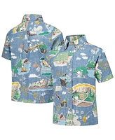 Reyn Spooner Big Boys and Girls Blue Peanuts Beagle Scouts 50th Anniversary Button-Up Shirt