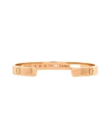 Pre-Owned Cartier Love Cuff Bracelet 18K Rose Gold with Pink Sapphire