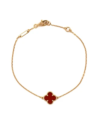 Pre-Owned Van Cleef & Arpels Sweet Alhambra Bracelet 18K Rose Gold and Carnelian
