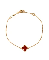 Pre-Owned Van Cleef & Arpels Sweet Alhambra Bracelet 18K Rose Gold and Carnelian