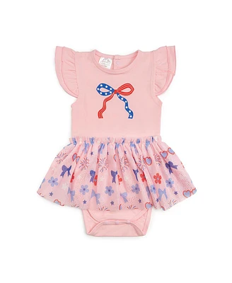 Sweet Wink Baby Girls Red, White, & Cute Short Sleeve Tutu Bodysuit
