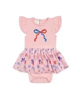 Sweet Wink Baby Girls Red, White, & Cute Short Sleeve Tutu Bodysuit