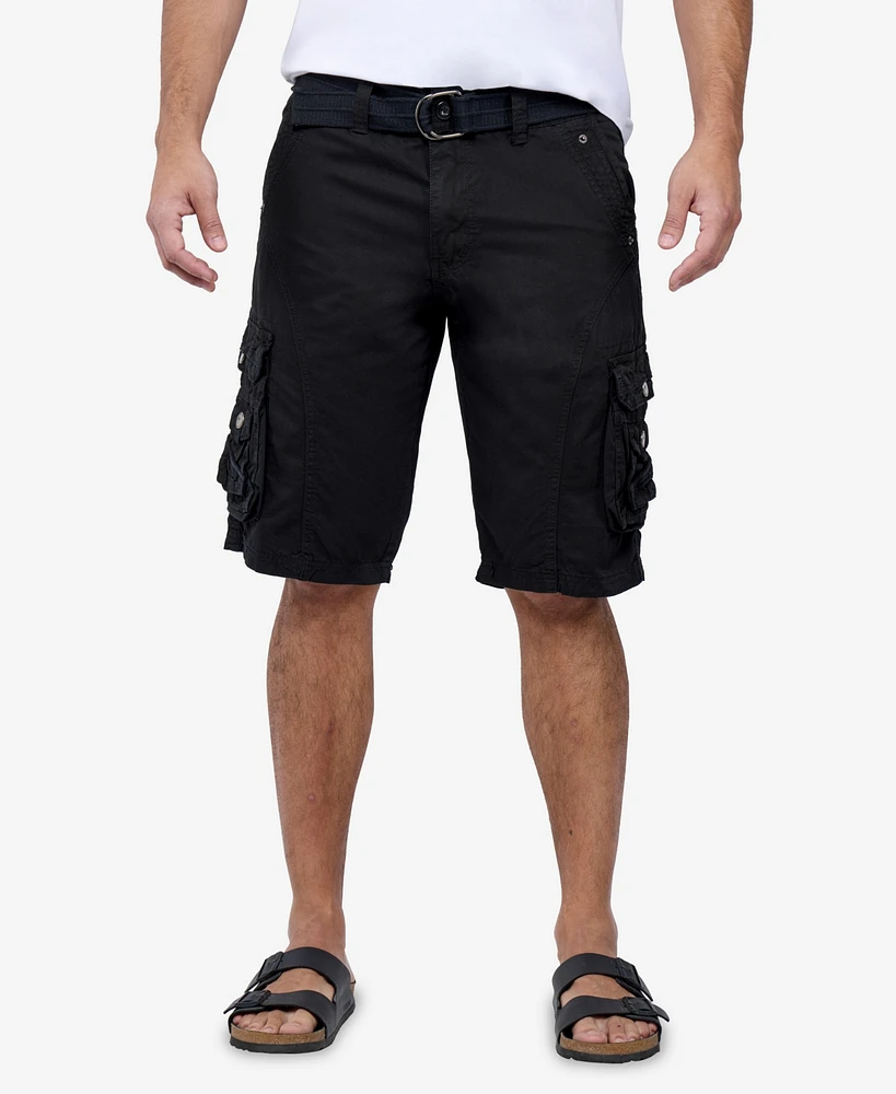 X-Ray Men's Belted Snap Detail Cargo Shorts