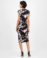 Connected Women's Floral Ponte-Knit Sheath Dress