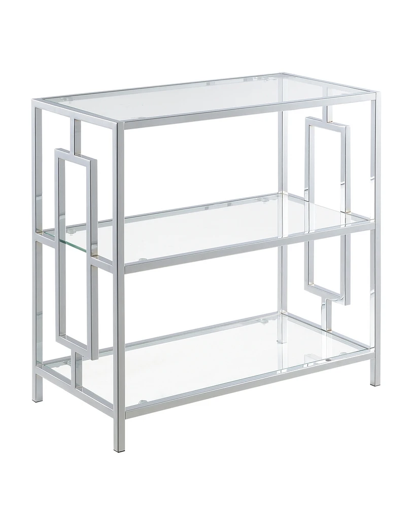 Convenience Concepts 24" Town Square Chrome 3 Tier Chairside End Table