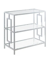 Convenience Concepts 24" Town Square Chrome 3 Tier Chairside End Table