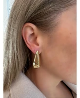 Polished Geometric Teardrop Earrings