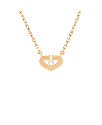 Pre-Owned Cartier Xs C Heart de Cartier Pendant Necklace 18K Rose Gold with Diamond
