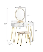 Industrial Makeup Dressing Table with 3 Lighting Modes