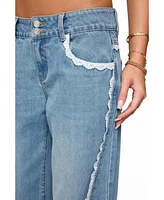 Edikted Women's Alisha Lacey Low Rise Jeans