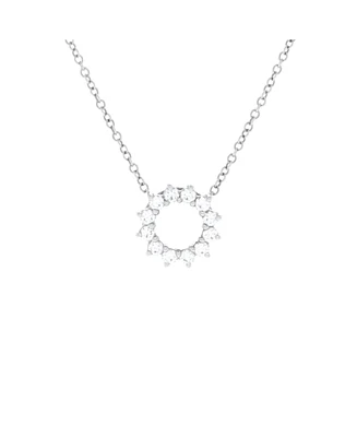 Pre-Owned Tiffany & Co. Mini Open Circle Pendant Necklace Platinum with Diamonds