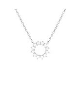 Pre-Owned Tiffany & Co. Mini Open Circle Pendant Necklace Platinum with Diamonds