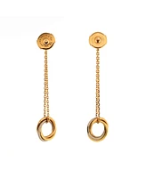 Pre-Owned Cartier Trinity Diamond Drop Earrings 18K Tricolor Gold