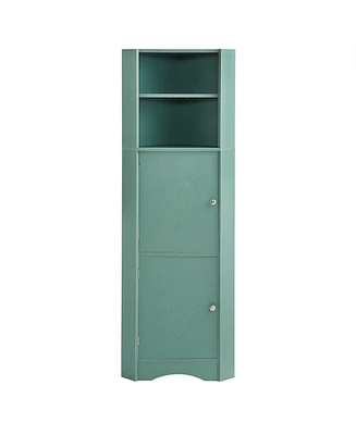Casainc 61.2"H Tall Corner Bathroom Cabinet with Doors and Adjustable Shelves, Freestanding Mdf Unit