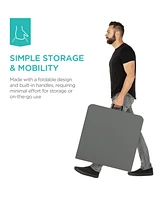 Best Choice Products 4ft Plastic Folding Table, Indoor Outdoor Heavy Duty Portable w/ Handle