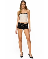 Edikted Women's Contrast Bra Ruched Mesh Corset