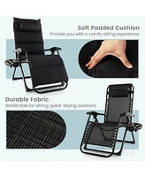 Gymax Zero Gravity Chair Folding Recliner Lounge w/ Cushion Cup Holder