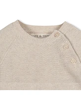 Hope & Henry Baby Organic Raglan Footed Sweater Romper