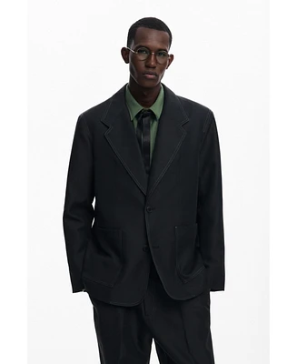 Desigual Men's Blazer with contrast stitching