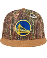 New Era Men's Camo Golden State Warriors Victory Grove Forest Sneaker Pin 9FIFTY Snapback Hat