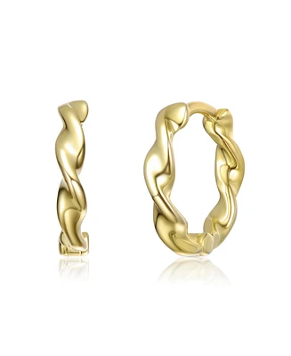 Kids 14K Gold Plated Twirled Hoop Earrings