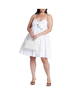 Eloquii Plus Tie Bodice Flare Mini Dress