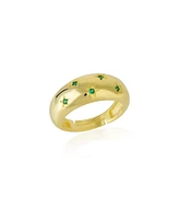 Spero London Celestial Star Sterling Silver Dome Ring With Stones