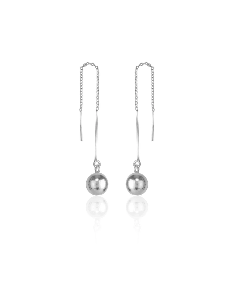 Spero London Bead Sphere Chained Drop Sterling Silver Earring