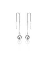 Spero London Bead Sphere Chained Drop Sterling Silver Earring