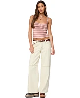 Edikted Women's Adelia Striped Ruched Tank Top