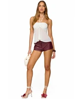 Edikted Women's Sheer Chiffon Babydoll Halter Top