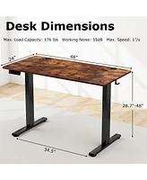 Electric Standing Desk with 3 Memory Height Settings and 2 Hanging Hooks & Cable Management