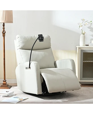 270° Power Swivel Recliner with Usb Ports for Nursery & Living Room
