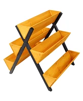 3 Tiers Wooden Vertical Raised Garden Bed with Legs,Brown Planter Raised Beds Kit for Flowers Herbs Vegetables