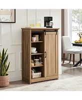 Farmhouse 5-Drawer Dresser with Sliding Barn Door