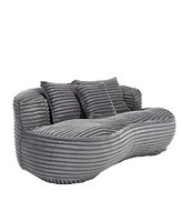 Plush Bean Bag Sofa: Cozy Lounger for Adults & Kids (Dark Gray)