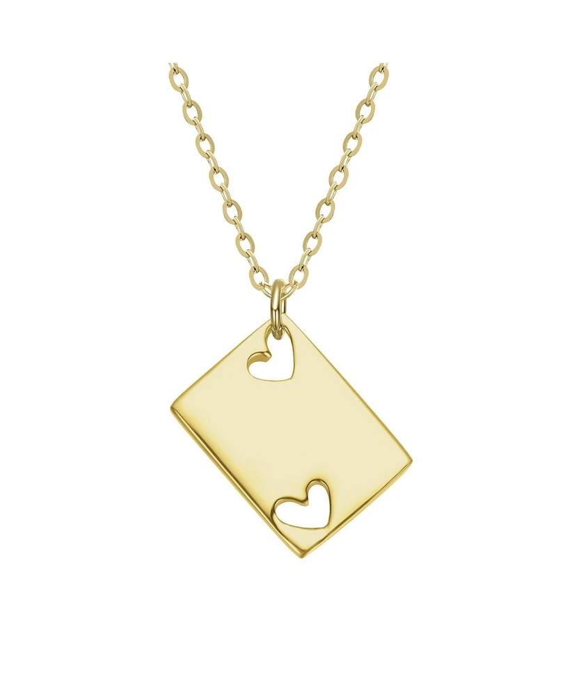 Kids 14K Gold Plated Heart Cutout Pendant Necklace