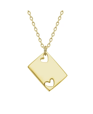 Kids 14K Gold Plated Heart Cutout Pendant Necklace