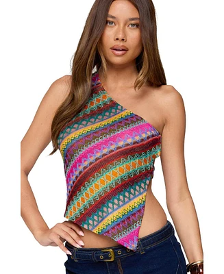 Edikted Women's Ruelle Embroidered Asymmetric Knit Top