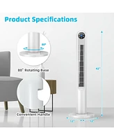 42 Inch 80 Degree Tower Fan with Smart Display Panel and Remote Control